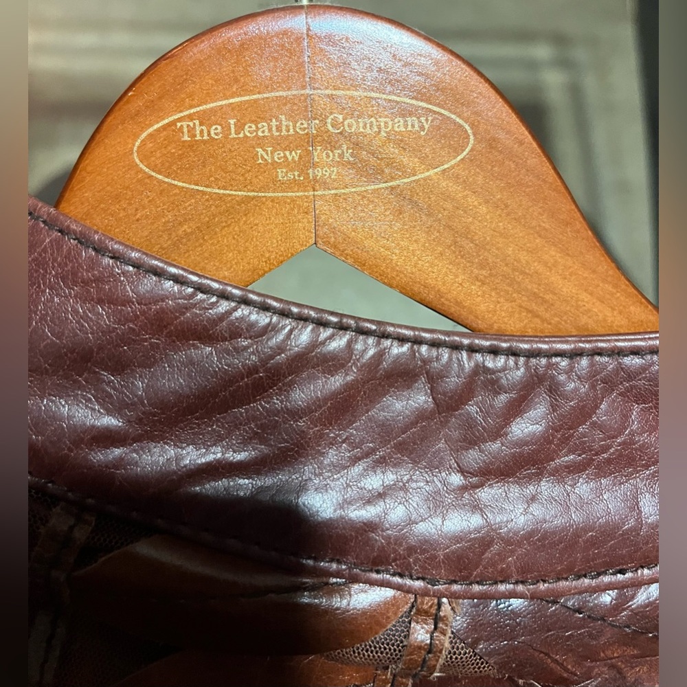Leather Leaf Designed Jacket - image 4